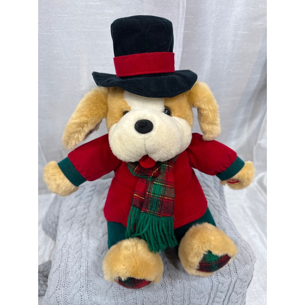 Main Joy Limited‎ Vintage Christmas Plush Dog Light Up Holiday Victorian Outfit